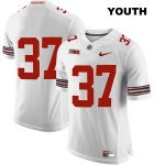 Youth NCAA Ohio State Buckeyes Trayvon Wilburn #37 College Stitched No Name Authentic Nike White Football Jersey WV20X48FR